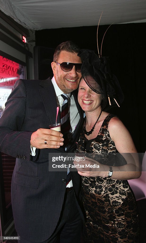 David Bush and Helen Duffield at the Melbourne Cup Day party at Randwick Racecou