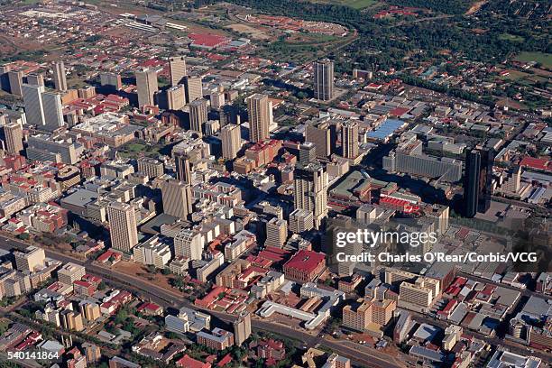 aerial view of downtown pretoria - pretoria stock pictures, royalty-free photos & images
