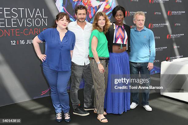 Emilie Gavois-Kahn, Alexandre Varga, Gwendoline Hamon, Jessy Ugolin and Dominique Pinon attend "Cassandre" Photocall as part of the 56th Monte Carlo...