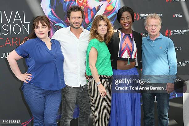 Emilie Gavois-Kahn, Alexandre Varga, Gwendoline Hamon, Jessy Ugolin and Dominique Pinon attend "Cassandre" Photocall as part of the 56th Monte Carlo...