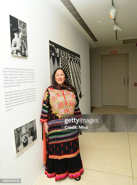 Kiran Nadar - owner of Kiran Nadar Museum of Art at her Museum posing during an exclusive interview on January 27, 2016 in New Delhi, India. Founded...