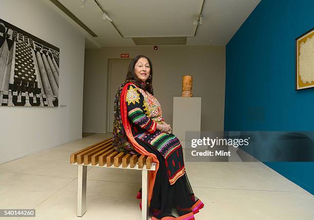 Kiran Nadar owner of Kiran Nadar Museum of Art posing for a profile shoot at her Museum on January 27, 2016 in New Delhi, India. Founded in January...