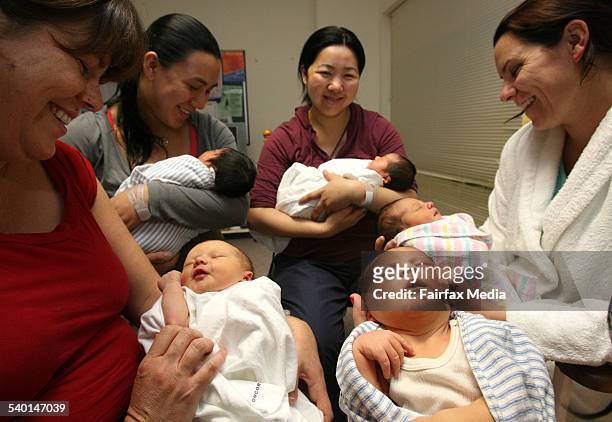 New mums with their babies at Royal Prince Alfred Hospital, Camperdown. Mary-Jo Walker and baby Josie, left, live in the Leichhardt Council area,...