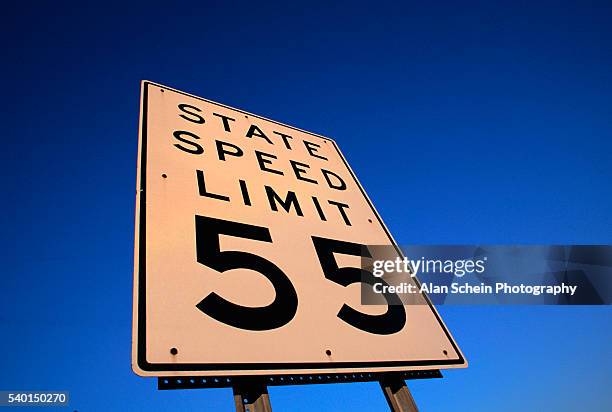 Vintage American Speed Limit 55 Mph Road Signvector Illustration
