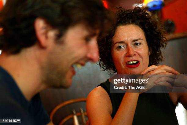 Comedians Frank Woodley, left, and Judith Lucy, who will be performing in this year's Melbourne Comedy Festival, 19 March 2003. THE AGE Picture by...