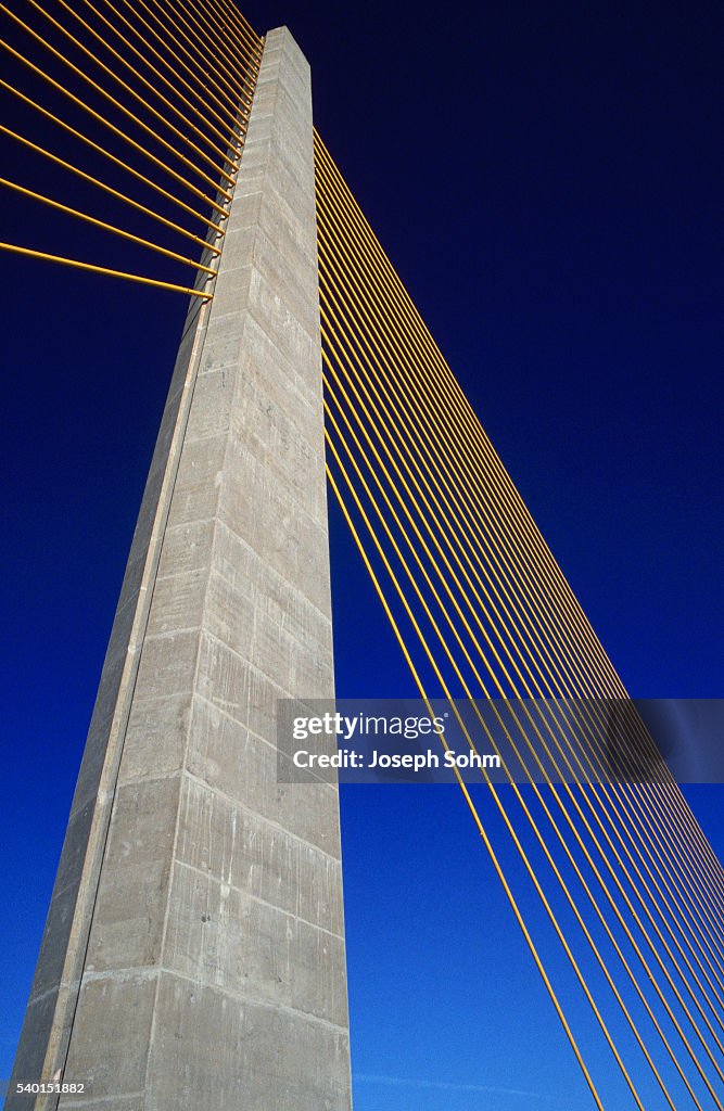 Column And Cables On Sunshine Skyway Bridge High-Res Stock Photo ...