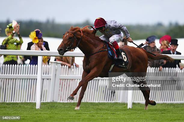 Frankie Dettori winner of The St Jame's Palace Steaks riding Galileo Gold during day 1 of Royal Ascot at Ascot Racecourse on June 14, 2016 in Ascot,...
