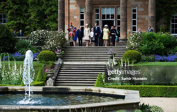 Catherine, Duchess of Cambridge and Prince William, Duke of Cambridge attend the Secretary of State's annual Garden party at Hillsborough Castle on...