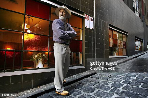 Bevan Leviston who runs historical tours of notorious crime scenes in Melbourne's streets and laneways. 8 March, 2007. THE AGE NEWS Picture by PAUL...