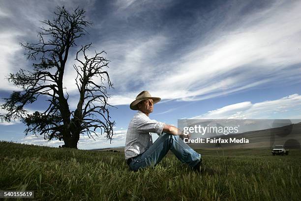 Jim Litchfield, property owner of Hazeldean a sheep and livestock property near Cooma, NSW, 26 October 2006. AFR Picture by ROB HOMER