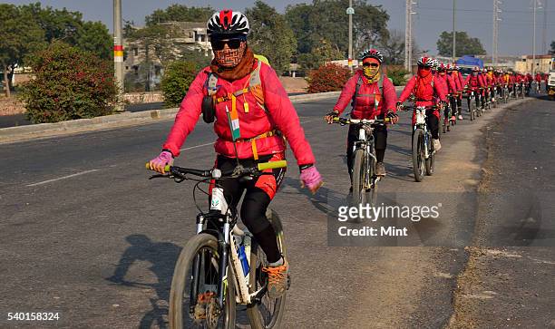 Kung Fu nuns on cycle tour from Kathmandu to New Delhi with message of women empowerment and raise awareness on environment protection on January 4,...