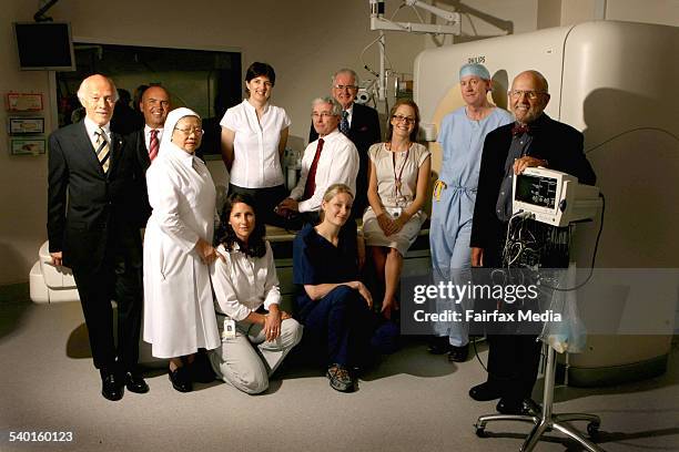 Group portrait of staff members at St Vincents Hospital, for the hospital's 150th anniversary, from left, Professor Ron Penny, Nicholas Curtis,...