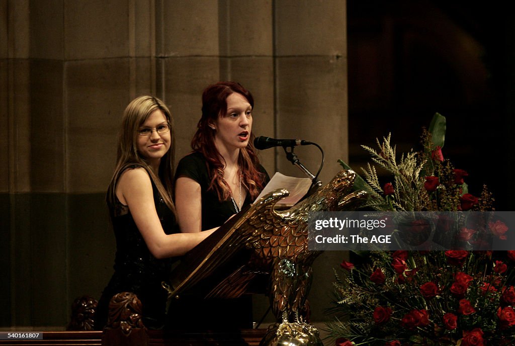 Don Chipp's daughters Laura and Juliet Chipp give a tribute at St Paul's Cathedr