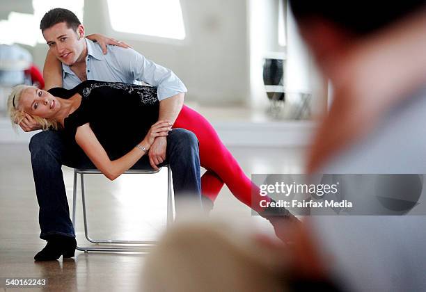 Alana Patience and Tom Waterhouse, contestants on the television show Dancing With The Stars, rehearse in a studio in Chippendale, Sydney, 21...