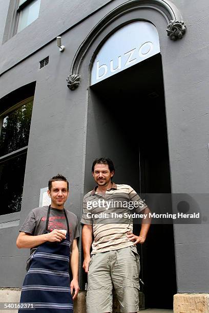 James Hird and Todd Garratt from Buzo Restaurant, 25 January 2007. SMH Picture by DOMINO POSTIGLIONE