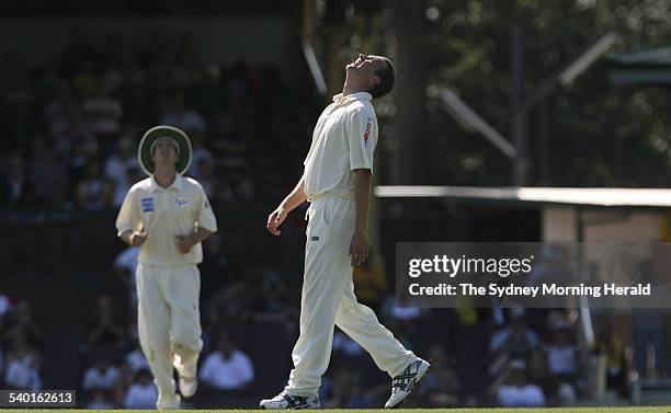 The Ashes 2006-2007. New South Wales bowler Stuart Clarke celebrates after he dismissed England's Andrew Strauss caught and bowled during Day 2 of a...