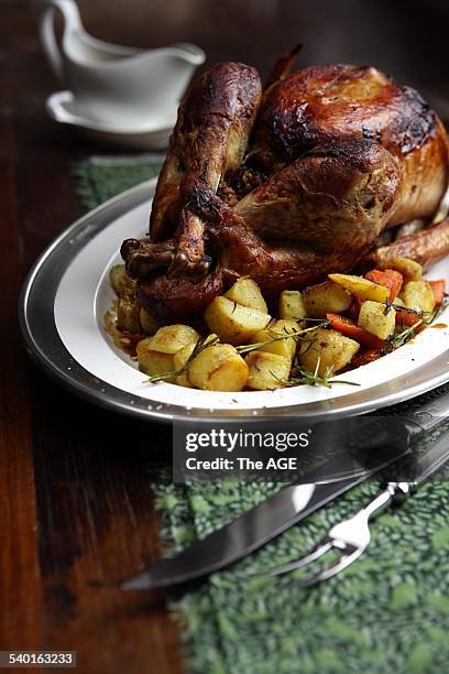 Roast Turkey with vegetables, 9 Novemeber 2006. THE AGE Picture by REBECCA HALLAS