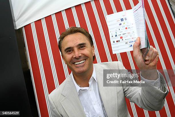 Spring Racing Carnival 2006. John Ilhan outside the NAB marquee at Flemington on Melbourne Cup day, 7 November 2006. AFR Picture by JESSICA SHAPIRO