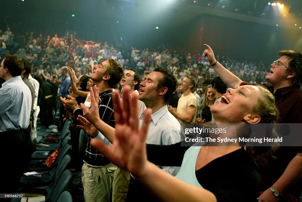 Devoted Christians celebrating Easter Sunday at the Hillsong Church at Baulkham