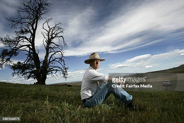 Jim Litchfield, property owner of Hazeldean a sheep and livestock property near Cooma, NSW, 26 October 2006. AFR Picture by ROB HOMER