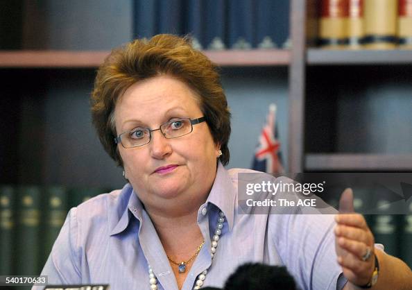 Senator Amanda Vanstone addresses the media at a press conference