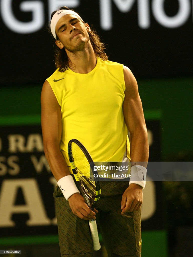 Australian Open Spain's Rafael Nadal rues a poor shot during