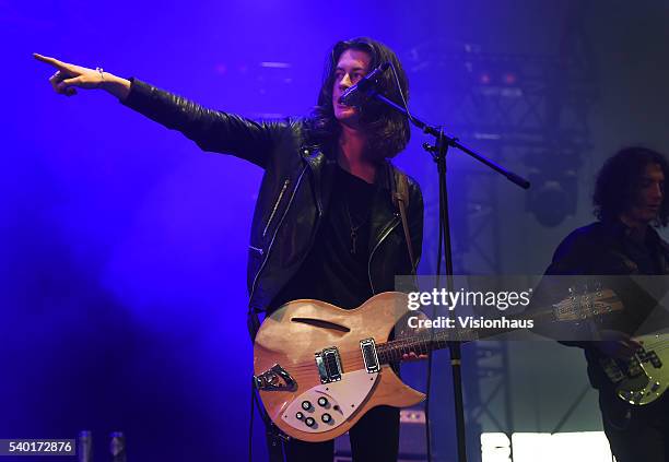 Tom Ogden, lead singer with Blossoms, performs on the Big Top stage on day one of the Parklife 2016 Festival on June 11, 2016 in Manchester, England.