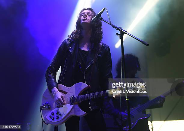 Tom Ogden, lead singer with Blossoms, performs on the Big Top stage on day one of the Parklife 2016 Festival on June 11, 2016 in Manchester, England.
