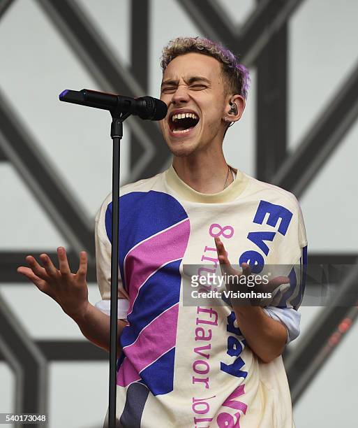 Olly Alexander, lead singer with Years and Years, performs on the Main Stage of the Parklife 2016 Festival on June 11, 2016 in Manchester, England.
