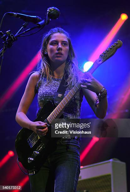 Wolf Alice lead singer Ellie Rowsell performs on the Big Top stage on day one of the Parklife 2016 Festival on June 11, 2016 in Manchester, England.