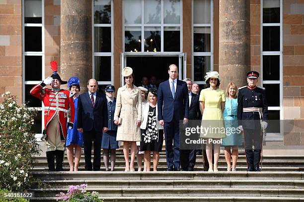 Catherine, Duchess of Cambridge and Prince William, Duke of Cambridge attend the Secretary of State's annual Garden party at Hillsborough Castle on...