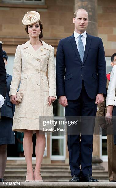 Catherine, Duchess of Cambridge and Prince William, Duke of Cambridge attend the Secretary of State's annual Garden party at Hillsborough Castle on...