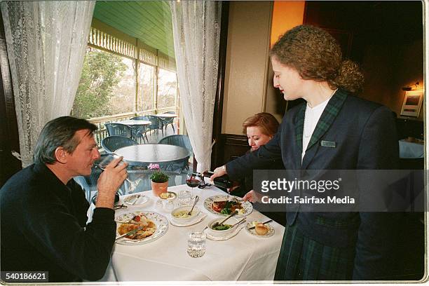 Diners at Darley's restaurant at Lilianfels, Katoomba, Blue Mountains, 2 June 1998. AFR Picture by JAMES ALCOCK