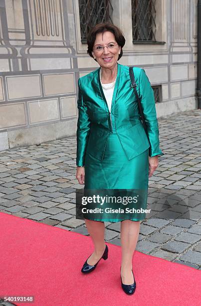 Minister Emilia Mueller during a charity dinner hosted by AMADE Deutschland and Roland Berger Foundation at Kaisersaal der Residenz der Bayerischen...