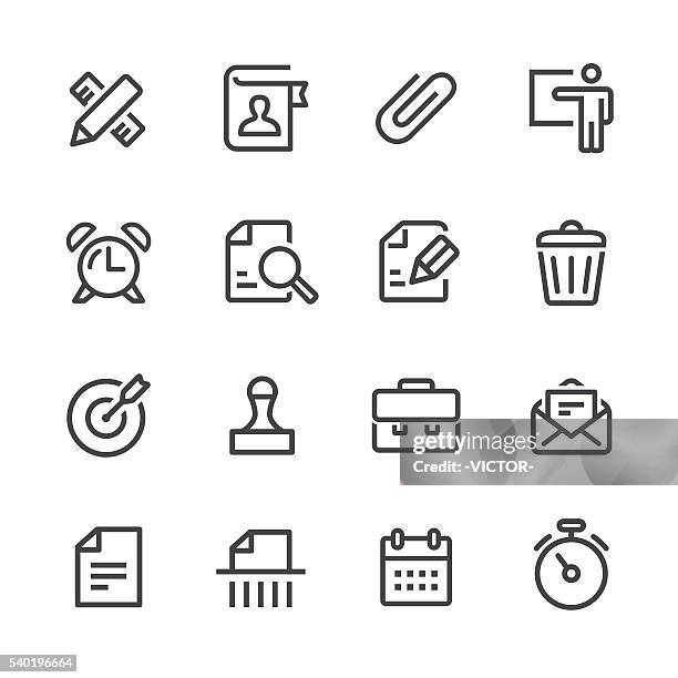 business and office icons set - line series - telephone directory stock illustrations