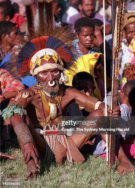 Voters enjoying the festivities at a Paias Wingti rally during Papua New Guinea's elections, at Goroka, in the country's Highlands region, 14 May...