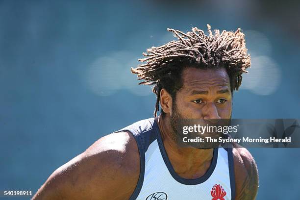 Waratahs player Lote Tuqiri in action during at team training session at Aussie Stadium, Sydney, 15 March 2007. SMH SPORT Picture by TIM CLAYTON