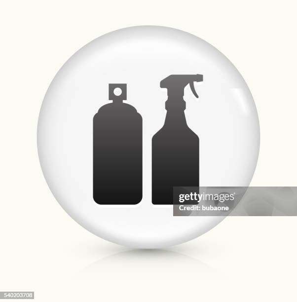 pesticide sprays icon on white round vector button - bed bug white background stock illustrations