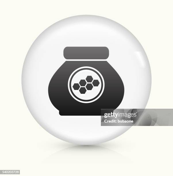 honey bottle icon on white round vector button - sugar jar illustration stock illustrations