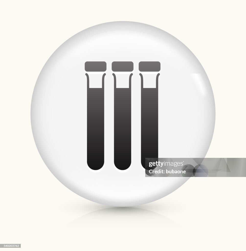 Blood Donation Tubes icon on white round vector button