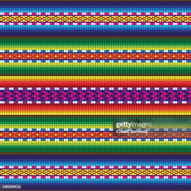 peru inka traditionell gewebtem stoff nahtlose musterung - woven stock-grafiken, -clipart, -cartoons und -symbole