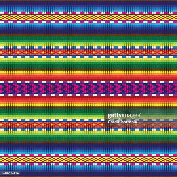 peru incan traditional woven fabric seamless pattern - peru stock illustrations