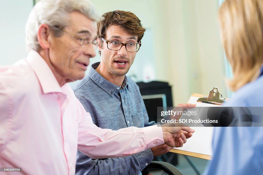 Confrontation in the office between boss and employees