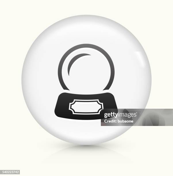 snow globe icon on white round vector button - snowglobe transparent stock illustrations