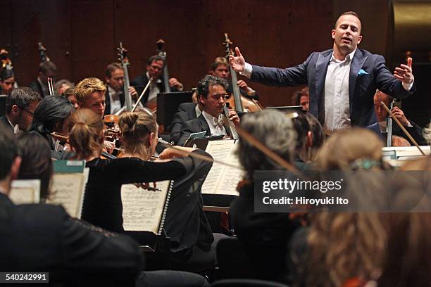 Rotterdam Philharmonic Orchestra performing at Avery Fisher Hall on Sunday afternoon, February 22, 2015.This image:Yannick Nezet-Seguin leading the...