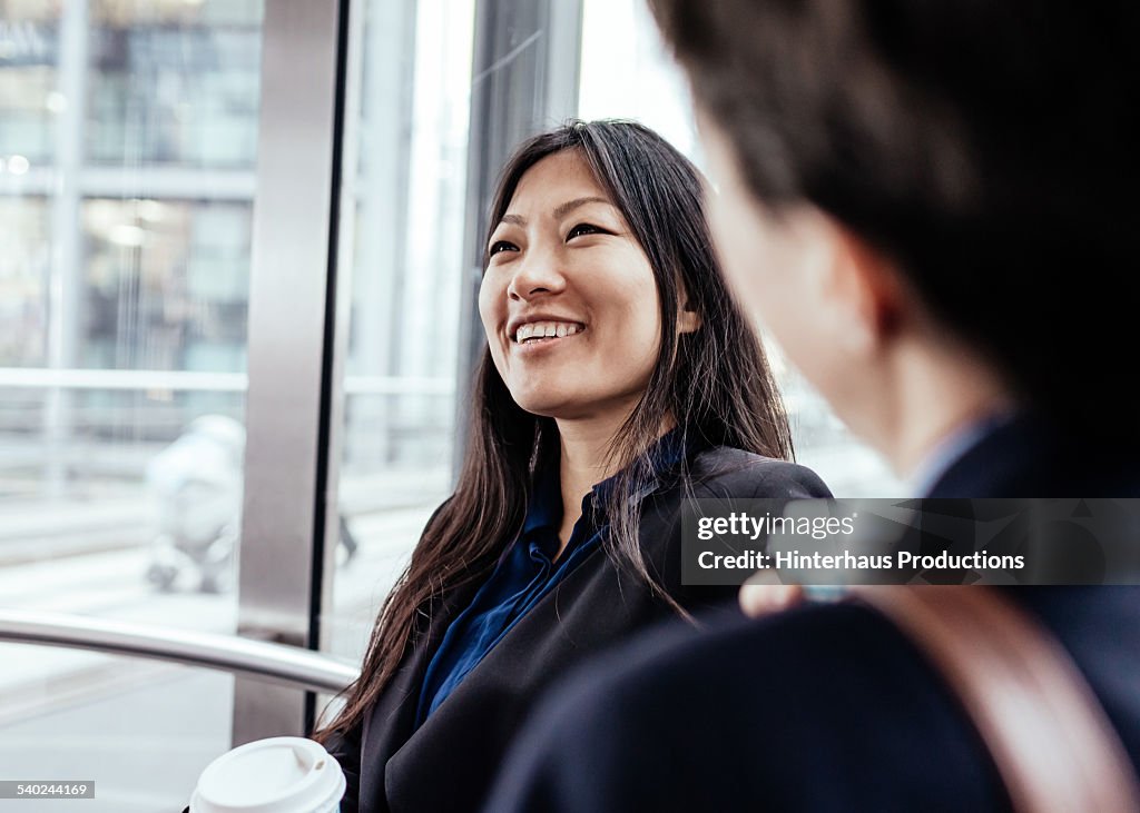 Asian Businesswoman In Elevator