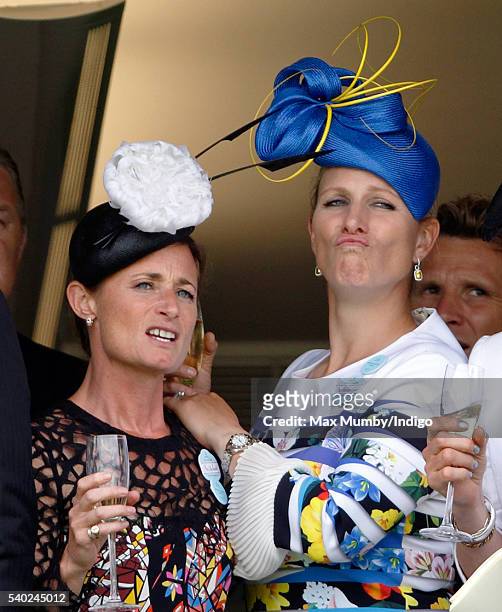 Dolly Maude and Zara Phillips watch the racing as they attend day 1 of Royal Ascot at Ascot Racecourse on June 14, 2016 in Ascot, England.