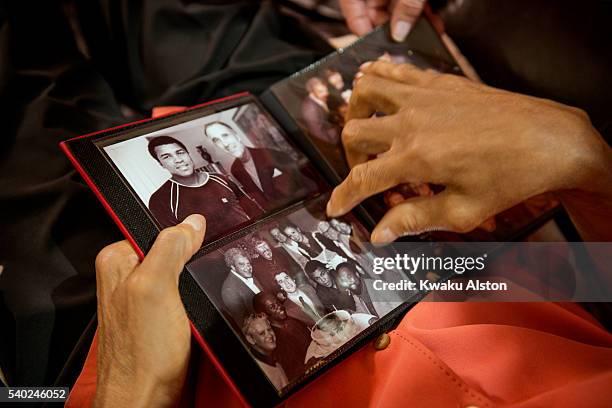 Champion boxer Muhammad Ali is photographed with his wife Lonnie Ali for AARP Magazine on June 1, 2014 in Phoenix, Arizona.