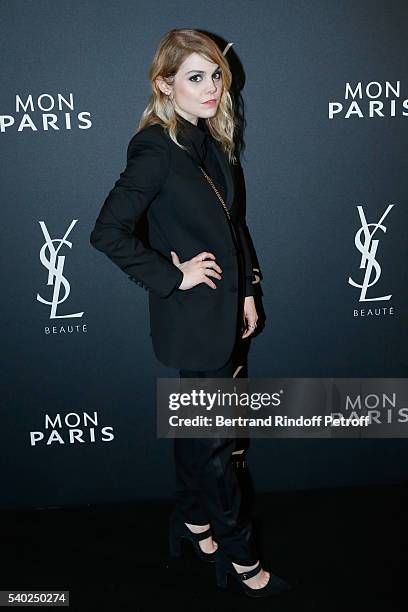 Singer Beatrice Martin aka Coeur de Pirate attends YSL Beauty launches the new Fragrance "Mon Paris" at Cafe Le Georges on June 14, 2016 in Paris,...