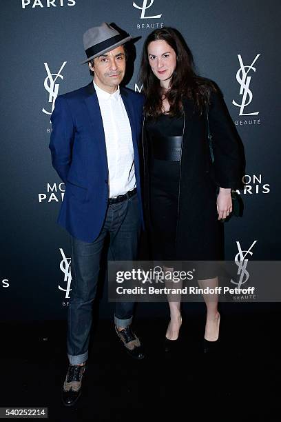 Ariel Wizman and his wife Osnath Assayag attend YSL Beauty launches the new Fragrance "Mon Paris" at Cafe Le Georges on June 14, 2016 in Paris,...